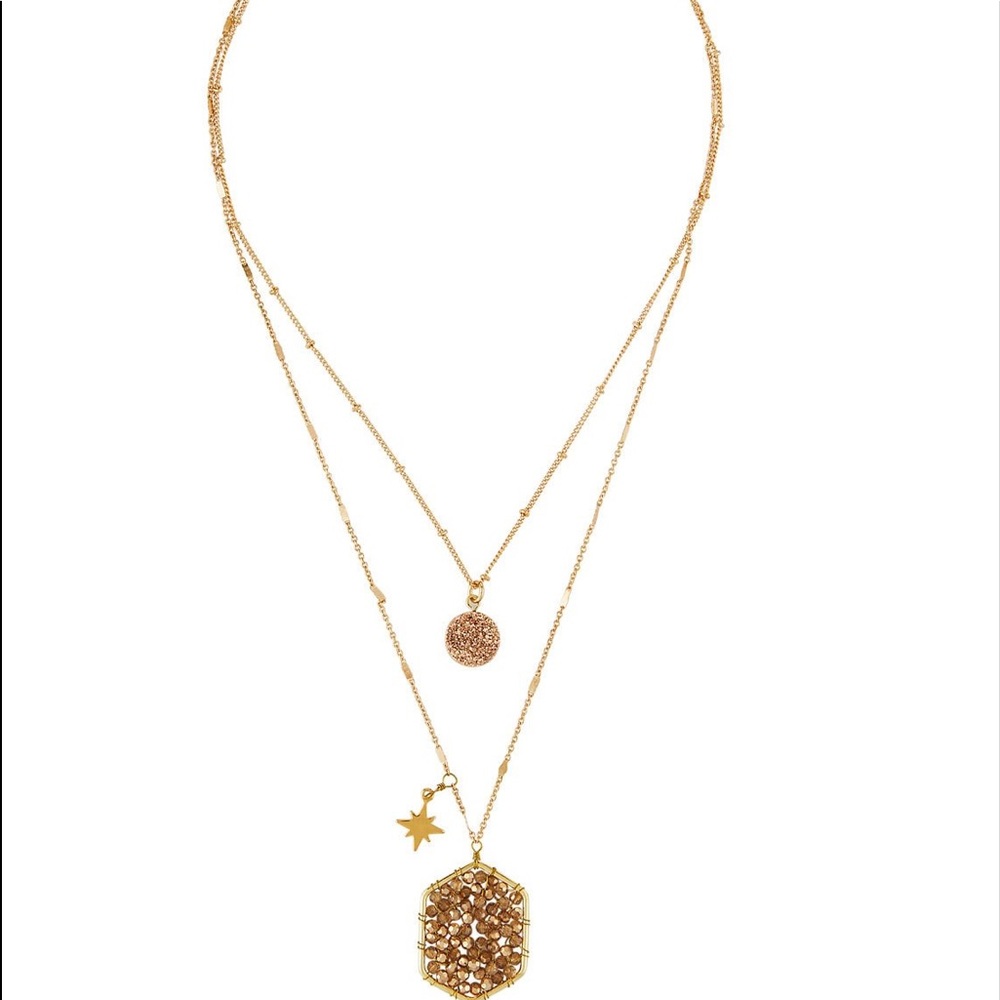 PANACEA Crystal Druzy 2-Row Necklace